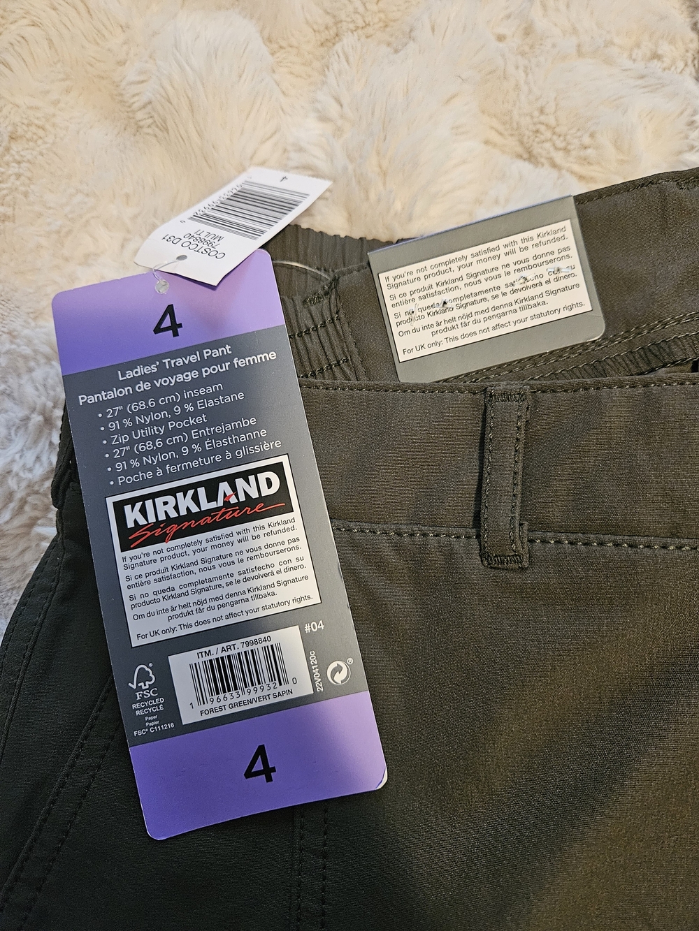 Kirkland Signature Women's Cropped Pull-On Pants | Size 4 | NWT | Black - Picture 5 of 5